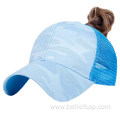 Customization acrylic ponytail side stripes trucker caps